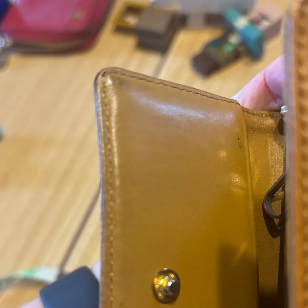 MCM Tan and Black Monogram Card & Key Holder